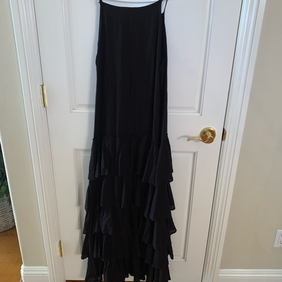 holiday Woman’s Black Adjustable Sundress with Ruffles at the Bottom - Picture 8 of 8